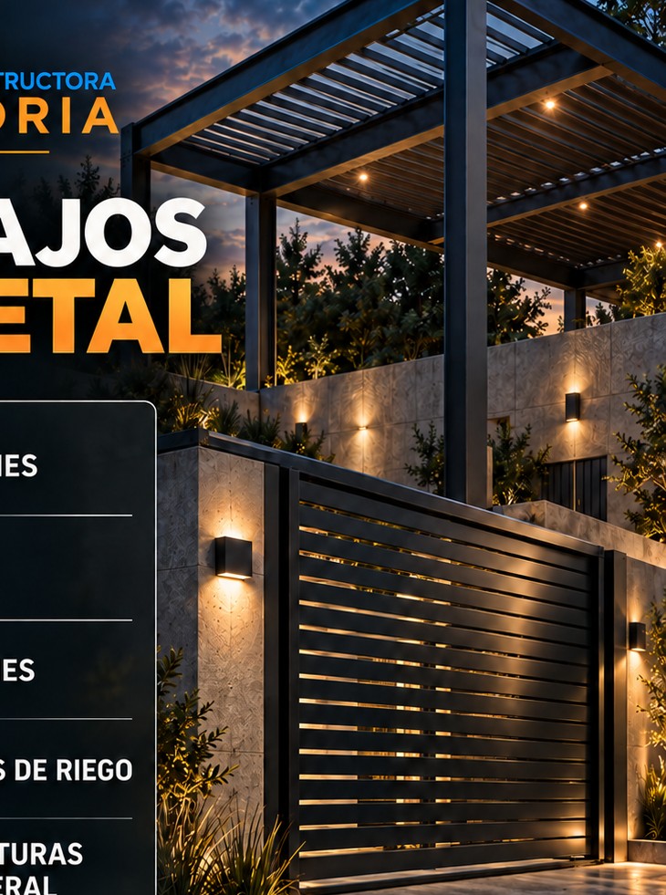 Portón Metálico y Pérgola